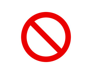 Vector no sign. No symbol. Red warning sign. Prohibition icon.