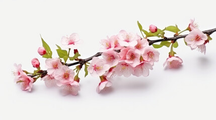 Sakura branch on white background created with Generative AI technology