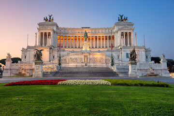 Cityscape image of the Monument of Victor Emmanuel II, Venezia Square, in Rome, Italy during...