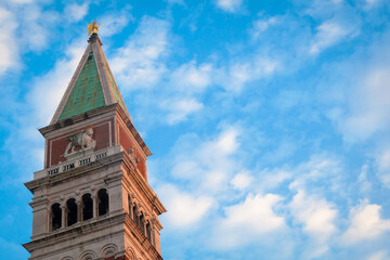 Venice, Italy - Detail of San Marco Campanile in the early morning