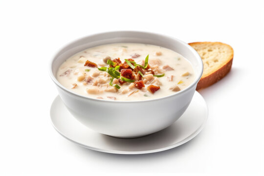 Clam Chowder isolated created with Generative AI technology