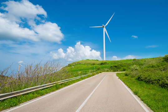 wind turbine at the end of the street