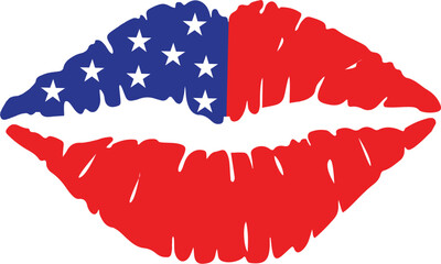 american patriotic lips design graphic svg