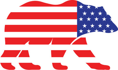 bear american flag svg design