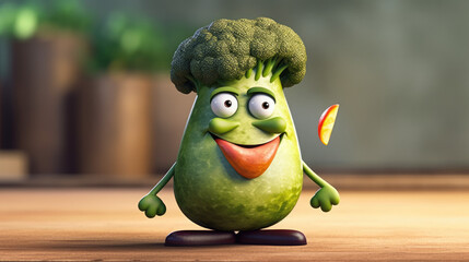 funny broccoli character