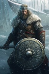 Fototapeta na wymiar Viking warrior | Generative AI