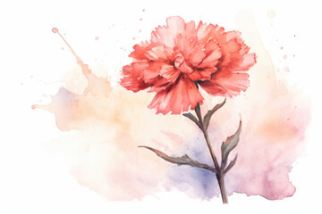 watercolor of Chrysanthemum isolated created with Generative AI technology