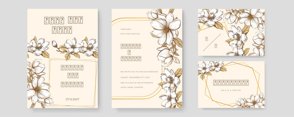 colorful colourful floral flower vector elegant hand drawing wedding invitation floral design watercolor