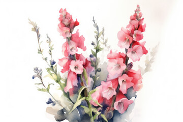 watercolor of Snapdragon created with Generative AI technology