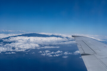 Haleakala, Maui island, Hawaii. Aerial photography on the plane. 