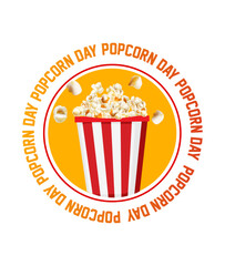 Popcorn Drawing - Popcorn Day - Cinema - Popcorn Vector