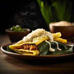 Creamy freshly unwrapped pamonha, Generative Ai