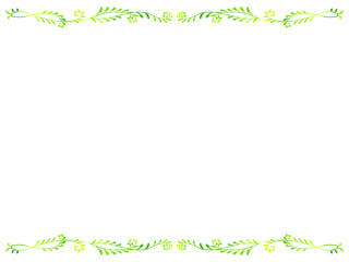 シンプルでかわいい手描きの植物のイラストフレーム