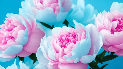 Obraz premium Close-up of Beautiful pink peonies flowers