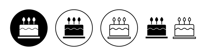 Cake icon set  for web and mobile app. Cake sign and symbol. Birthday cake icon