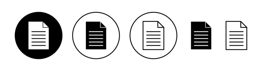 Document icon set for web and mobile app. Paper sign and symbol. File Icon