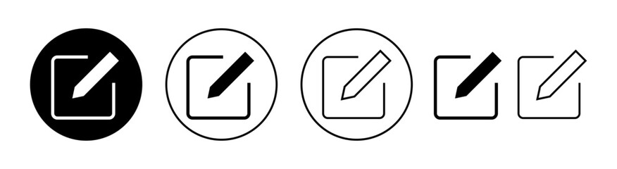 Edit icon set for web and mobile app. edit document sign and symbol. edit text icon. pencil. sign up