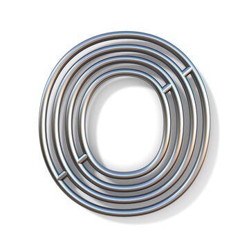 recommend clip art: Wire outline font letter O 3D rendering illustration isolated on white background