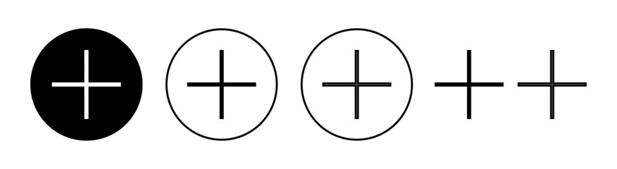 Fototapeta premium Plus Icon set for web and mobile app. Add plus sign and symbol