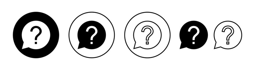 Question icon set for web and mobile app. question mark sign and symbol