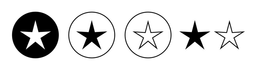 Star Icon set for web and mobile app. rating sign and symbol. favourite star icon