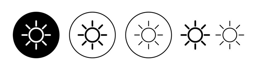 Sun icon set for web and mobile app. Brightness sign and symbol.