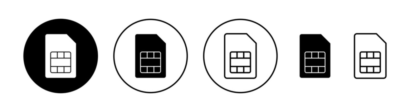 Sim card icon set for web and mobile app. dual sim card sign and symbol