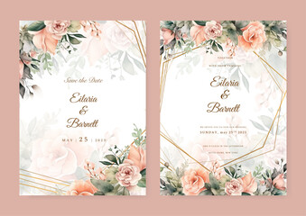 colourful colorful floral flower vector beautiful gold flowers line art on wedding card template watercolor