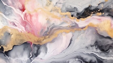 Obraz premium Luxury abstract fluid art painting in alcohol ink made with Generative AI