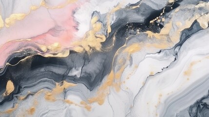 Obraz premium Luxury abstract fluid art painting in alcohol ink made with Generative AI