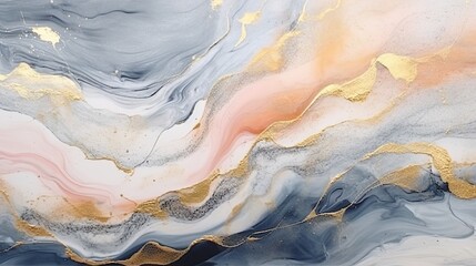 Naklejka premium Luxury abstract fluid art painting in alcohol ink made with Generative AI