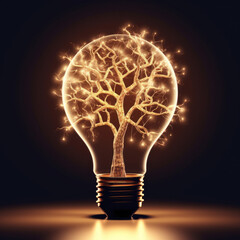 Glowing inside a light bulb represents the power of inspiration and the potential for innovative thinking. 