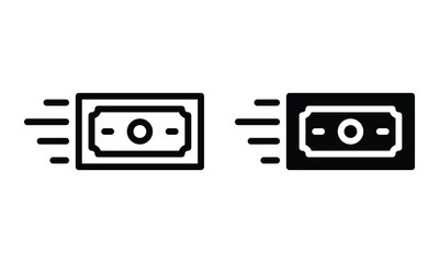 Send money icon with outline and glyph style.