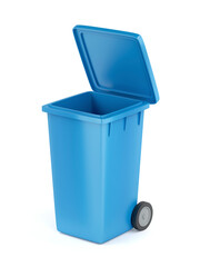Plastic waste container on white background