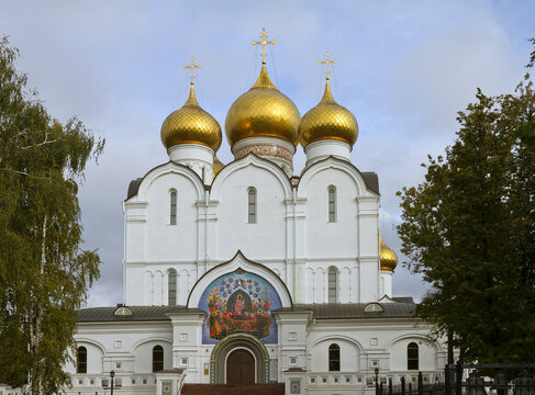 Assumption Cathedral (or Uspensky Sobor) in  Yaroslavl was rebuilt several times during its history