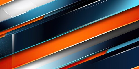 Fototapeta premium High contrast blue and orange glossy stripes made with Generative AI