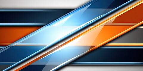 High contrast blue and orange glossy stripes made with Generative AI