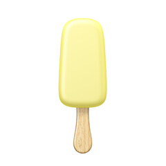 Yellow popsicle 3D rendering illustration isolated on white background