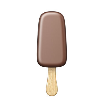 Chocolate popsicle 3D rendering illustration isolated on white background