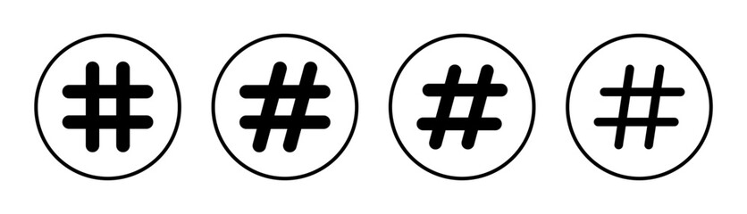 Hashtag icon set illustration. hashtag sign and symbol