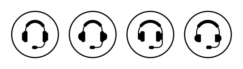 Headphone icon set illustration. Headphone sign and symbol