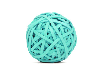 Rubber band ball, isolated on a white background