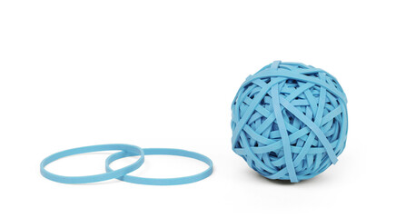 Rubber band ball, isolated on a white background