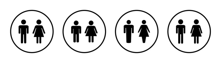 Man and woman icon set illustration. male and female sign and symbol. Girls and boys