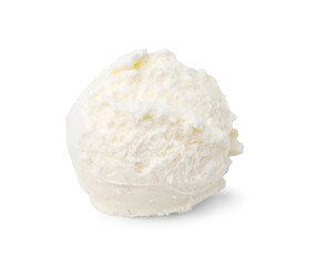 Fototapeta na wymiar Scoop of delicious vanilla ice cream isolated on white