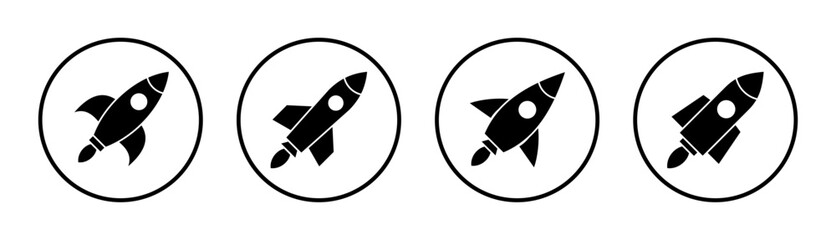 Rocket icon set illustration. Startup sign and symbol. rocket launcher icon