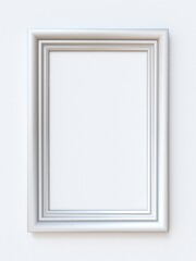 White picture frame rectangular 3D rendering illustration isolated on white background