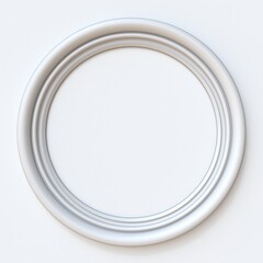 White picture frame circular 3D rendering illustration isolated on white background