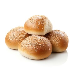 Bread rolls isolated on white background | Generative AI