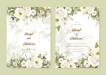 colorful colourful floral flower elegant wedding invitation watercolor